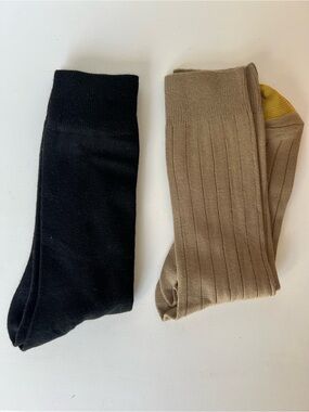 Men's Dress Socks set of 2 - Black and Tan